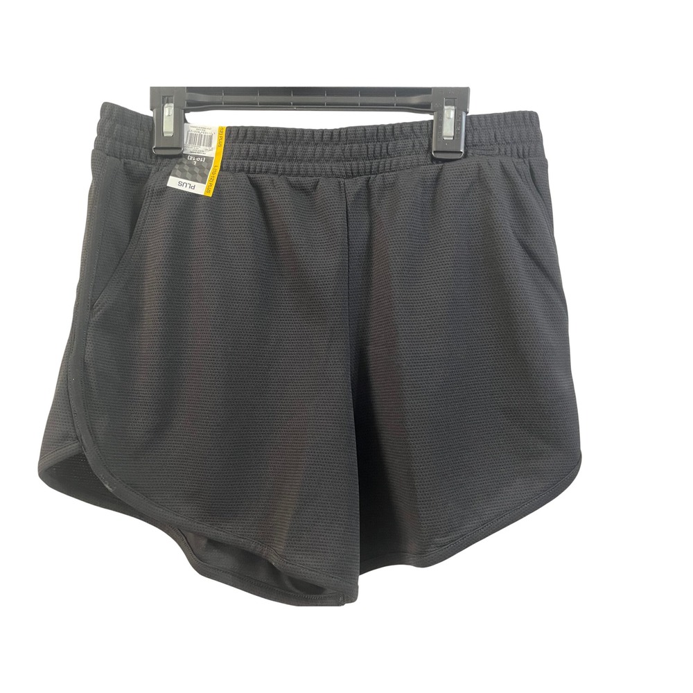 Athletic Works Girls Plus Size L 10-12 Black Mesh Core Shorts NWT AX16100150289
